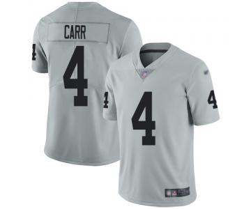 Nike Raiders #4 Derek Carr Silver Men's Stitched NFL Limited Inverted Legend Jersey