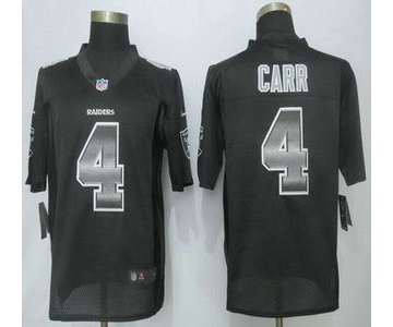 Oakland Raiders #4 Derek Carr Black Strobe 2015 NFL Nike Fashion Jersey