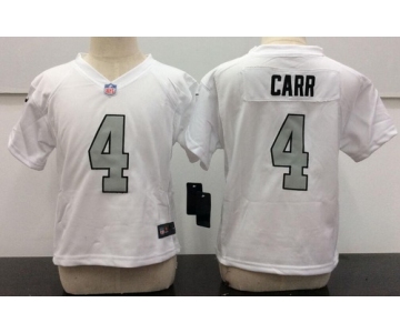 Toddler Oakland Raiders #4 Derek Carr White 2016 Color Rush Stitched NFL Nike Jersey