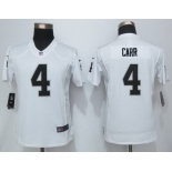 Women's Oakland Raiders #4 Derek Carr White Road NFL Nike Limited Jersey
