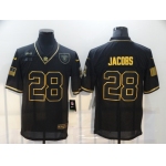 Men's Las Vegas Raiders #28 Josh Jacobs Black Gold 2020 Salute To Service Stitched NFL Nike Limited Jersey