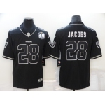 Men's Las Vegas Raiders #28 Josh Jacobs Black Shadow 2021 Vapor Untouchable Stitched Nike Limited Jersey