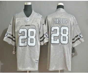 Men's Oakland Raiders #28 Josh Jacobs 2019 Gray Gridiron Vapor Untouchable Stitched NFL Nike Limited Jersey