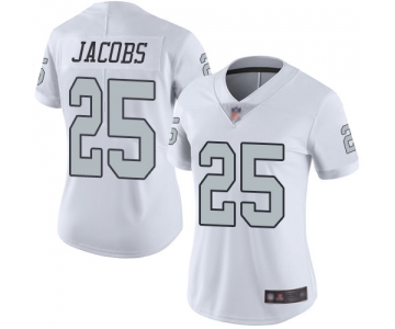 Raiders #25 Josh Jacobs White Women's Stitched Football Limited Rush Jersey