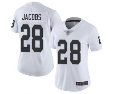 Raiders #28 Josh Jacobs White Women's Stitched Football Vapor Untouchable Limited Jersey