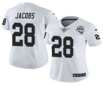 Women's Las Vegas Raiders White #28 Josh Jacobs 2020 Inaugural Season Vapor Untouchable Limited Stitched Jersey