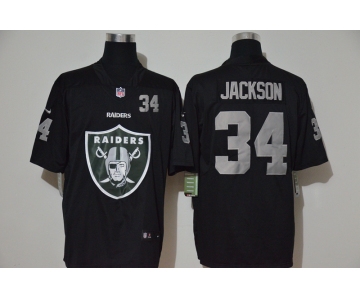Men's Las Vegas Raiders #34 Bo Jackson Black 2020 Big Logo Number Vapor Untouchable Stitched NFL Nike Fashion Limited Jersey