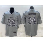 Men's Las Vegas Raiders #34 Bo Jackson Grey Atmosphere Fashion 2022 Vapor Untouchable Stitched Limited Jersey