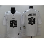 Men's Las Vegas Raiders #34 Bo Jackson White 2020 Shadow Logo Vapor Untouchable Stitched NFL Nike Limited Jersey