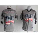 Nike Oakland Raiders #34 Bo Jackson 2014 USA Flag Fashion Gray Elite Jersey