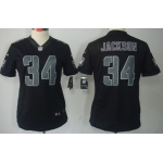 Nike Oakland Raiders #34 Bo Jackson Black Impact Limited Womens Jersey