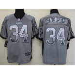 Nike Oakland Raiders #34 Bo Jackson Drift Fashion Gray Elite Jersey