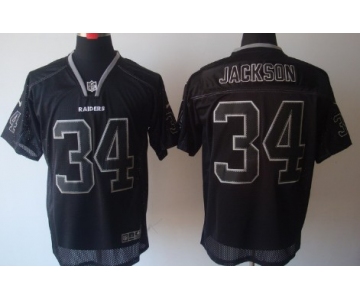 Nike Oakland Raiders #34 Bo Jackson Lights Out Black Elite Jersey