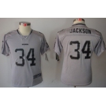 Nike Oakland Raiders #34 Bo Jackson Lights Out Gray Kids Jersey