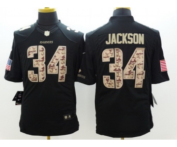 Nike Oakland Raiders #34 Bo Jackson Salute to Service Black Limited Jersey