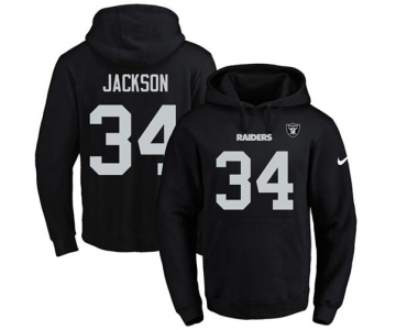 Nike Raiders #34 Bo Jackson Black Name & Number Pullover NFL Hoodie