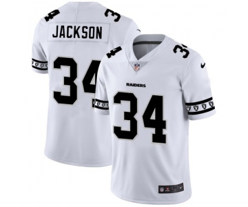 Oakland Raiders #34 Bo Jackson Nike White Team Logo Vapor Limited NFL Jersey