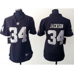 Women's Oakland Raiders #34 Bo Jackson Black Retired Player NFL Nike Game Jersey