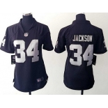 Women's Oakland Raiders #34 Bo Jackson Black Retired Player NFL Nike Game Jersey