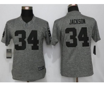 Women's Oakland Raiders #34 Bo Jackson Retired Player Gray Gridiron Nike NFL Limited Jersey