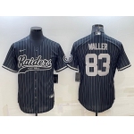 Men's Las Vegas Raiders #83 Darren Waller Black With Patch Cool Base Stitched Baseball Jersey