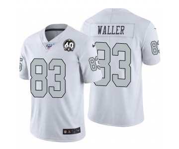 Nike Raiders #83 Darren Waller White 60th Anniversary Patch Men's Stitched NFL 100 Limited Color Rush Jersey