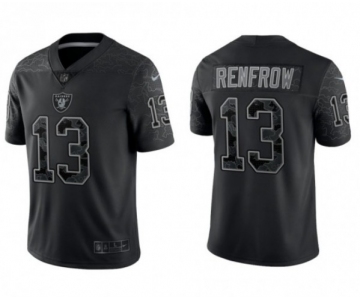 Men's Las Vegas Raiders #13 Hunter Renfrow Black Reflective Limited Stitched Football Jersey