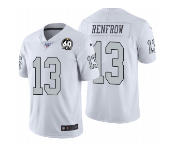 Nike Raiders #13 Hunter Renfrow White 60th Anniversary Patch Men's Stitched NFL 100 Limited Color Rush Jersey