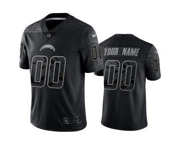 Men's Los Angeles Chargers Active Player Custom Black Reflective Limited Stitched Football Jersey