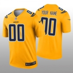 Men's Los Angeles Chargers Custom Gold Inverted Legend Jersey