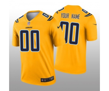 Men's Los Angeles Chargers Custom Gold Inverted Legend Jersey