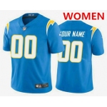 Women's Los Angeles Chargers Customized Electric 2020 New Blue Vapor Untouchable Stitched Limited Jersey