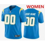 Women's Los Angeles Chargers Customized Electric 2020 New Blue Vapor Untouchable Stitched Limited Jersey