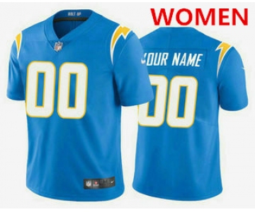 Women's Los Angeles Chargers Customized Electric 2020 New Blue Vapor Untouchable Stitched Limited Jersey