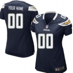 Women's Nike San Diego Chargers Customized Navy Blue Game Jersey