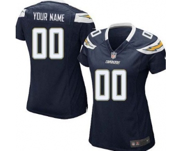 Women's Nike San Diego Chargers Customized Navy Blue Game Jersey