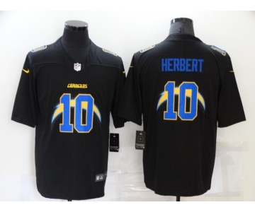 Men's Los Angeles Chargers #10 Justin Herbert Black 2020 Shadow Logo Vapor Untouchable Stitched NFL Nike Limited Jersey