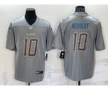 Men's Los Angeles Chargers #10 Justin Herbert Grey Atmosphere Fashion 2022 Vapor Untouchable Stitched Nike Limited Jersey