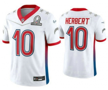 Men's Los Angeles Chargers #10 Justin Herbert White 2022 Pro Bowl Vapor Untouchable Stitched Limited Jersey