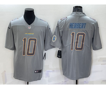 Men's Los Angeles Chargers Justin Herbert LOGO Grey Atmosphere Fashion Vapor Untouchable Stitched Limited Jersey