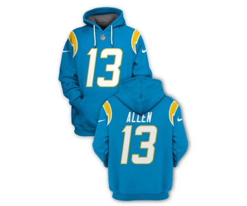 Men's Los Angeles Chargers #13 Keenan Allen 2021 Blue Pullover Hoodie