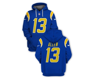 Men's Los Angeles Chargers #13 Keenan Allen 2021 Royal Pullover Hoodie