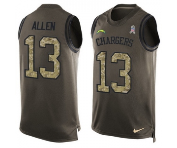Men's San Diego Chargers #13 Keenan Allen Green Salute to Service Hot Pressing Player Name & Number Nike NFL Tank Top Jersey