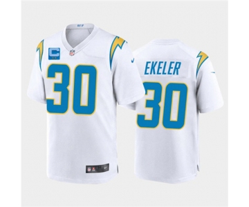 Men's Los Angeles Chargers 2022 #30 Austin Ekeler White With 2-star C Patch Vapor Untouchable Limited Stitched NFL Jersey