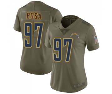 Chargers #97 Joey Bosa Olive Women's Stitched Football Limited 2017 Salute to Service Jersey