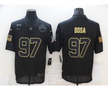 Men's Los Angeles Chargers #97 Joey Bosa Black 2020 Salute To Service Stitched NFL Nike Limited Jersey