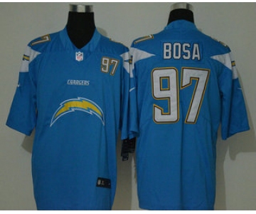Men's Los Angeles Chargers #97 Joey Bosa Light Blue 2020 Big Logo Number Vapor Untouchable Stitched NFL Nike Fashion Limited Jersey