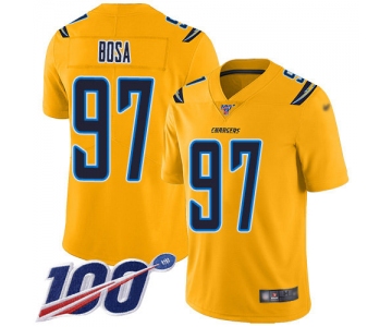 Nike Chargers #97 Joey Bosa Gold Men's Stitched NFL Limited Inverted Legend 100th Season Jersey