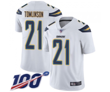 Nike Chargers #21 LaDainian Tomlinson White Men's Stitched NFL 100th Season Vapor Limited Jersey