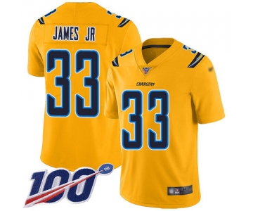 Nike Chargers #33 Derwin James Jr Gold Men's Stitched NFL Limited Inverted Legend 100th Season Jersey